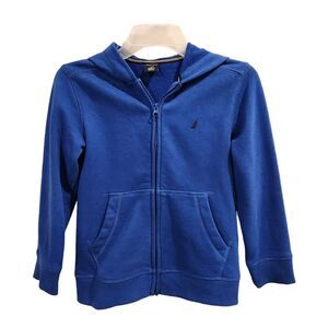 Nautica Boys Full Zip Light Blue Hoodie Sweatshirt Jacket Toddler Boys Sz L 6